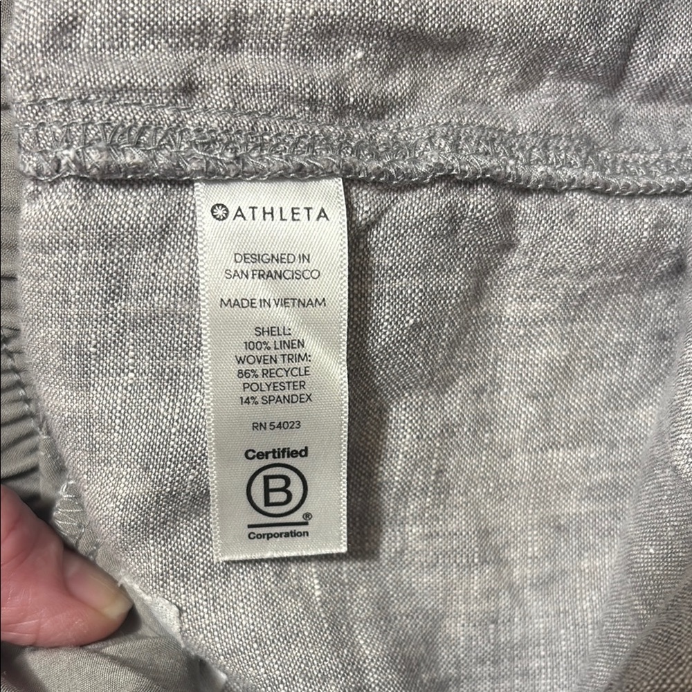Athleta Shorts Gray Cabo Linen Pull On Drawstring size 4 - Picture 10 of 11